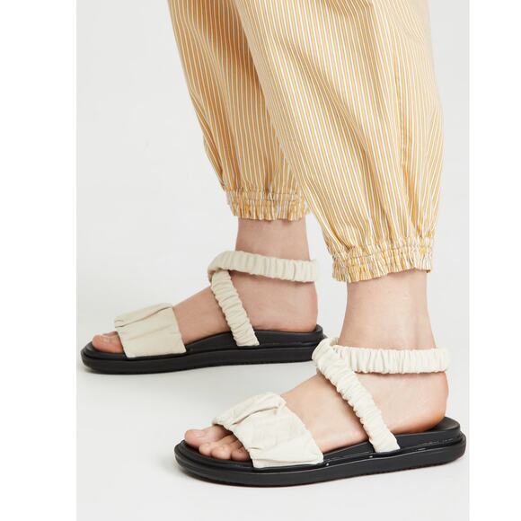 New Sam Edelman Velma Sandals in Ivory Croc Embossed Leather Women's Size 9 - Picture 1 of 8